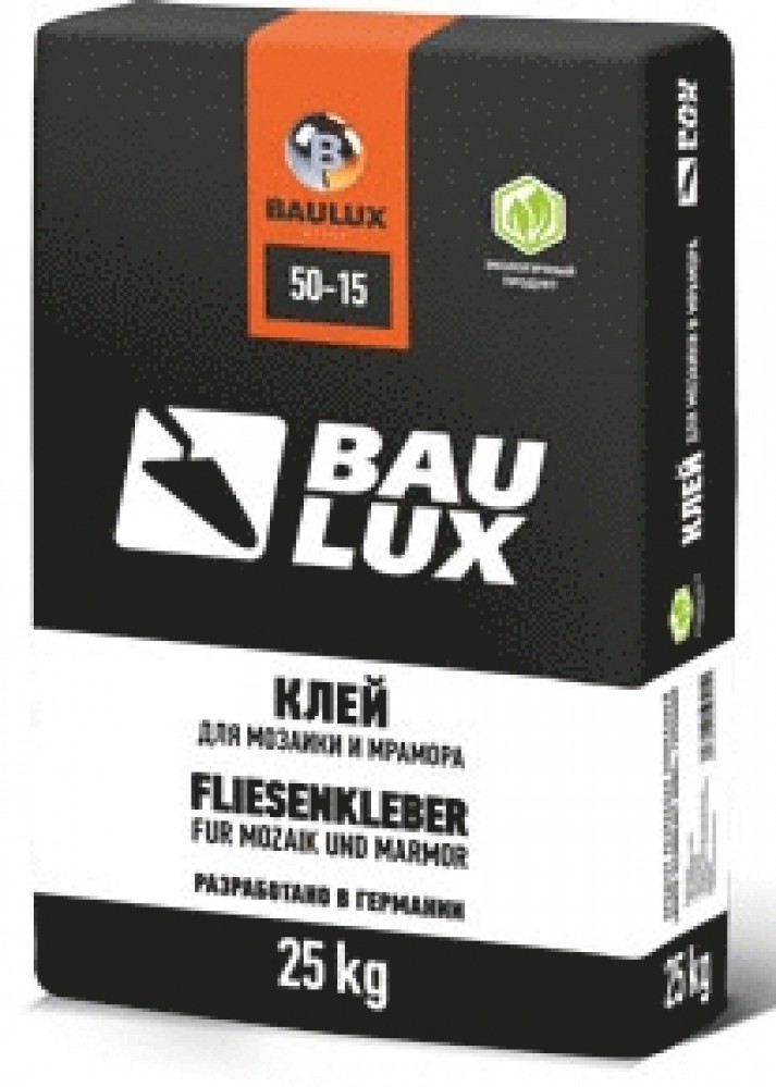 

Baulux 50-15, 25 кг, Клей для плитки для мрамора и мозаики