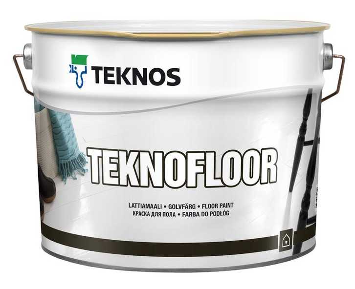 Teknos Teknofloor 0,9 л, Краска интерьерная полиуретановая для полов (белая)