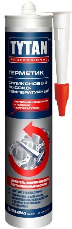 Tytan Professional 310 мл, Герметик силиконовый высокотемпературный (красный)