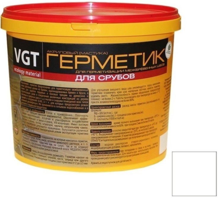 VGT, 15 кг, Герметик акриловый для срубов белый