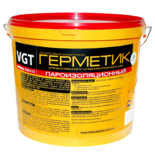 VGT, 15 кг, Герметик акриловый пароизоляционный белый