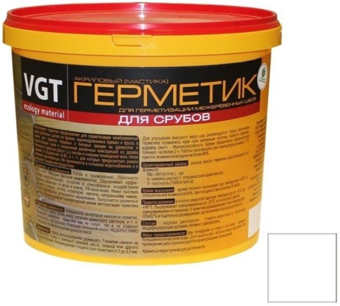 VGT, 7 кг, Герметик акриловый для срубов белый