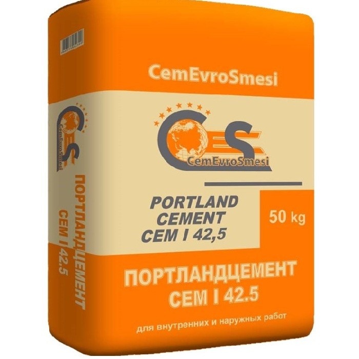 Портландцемент CemEvroSmesi М500 Д0 ЦЕМ I 42.5 50 кг