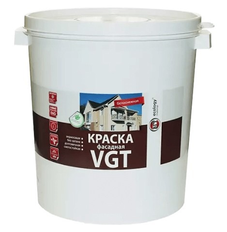 

VGT ВД-АК-1180, 45 кг, Краска фасадная по кирпичу и бетону акриловая, Белый