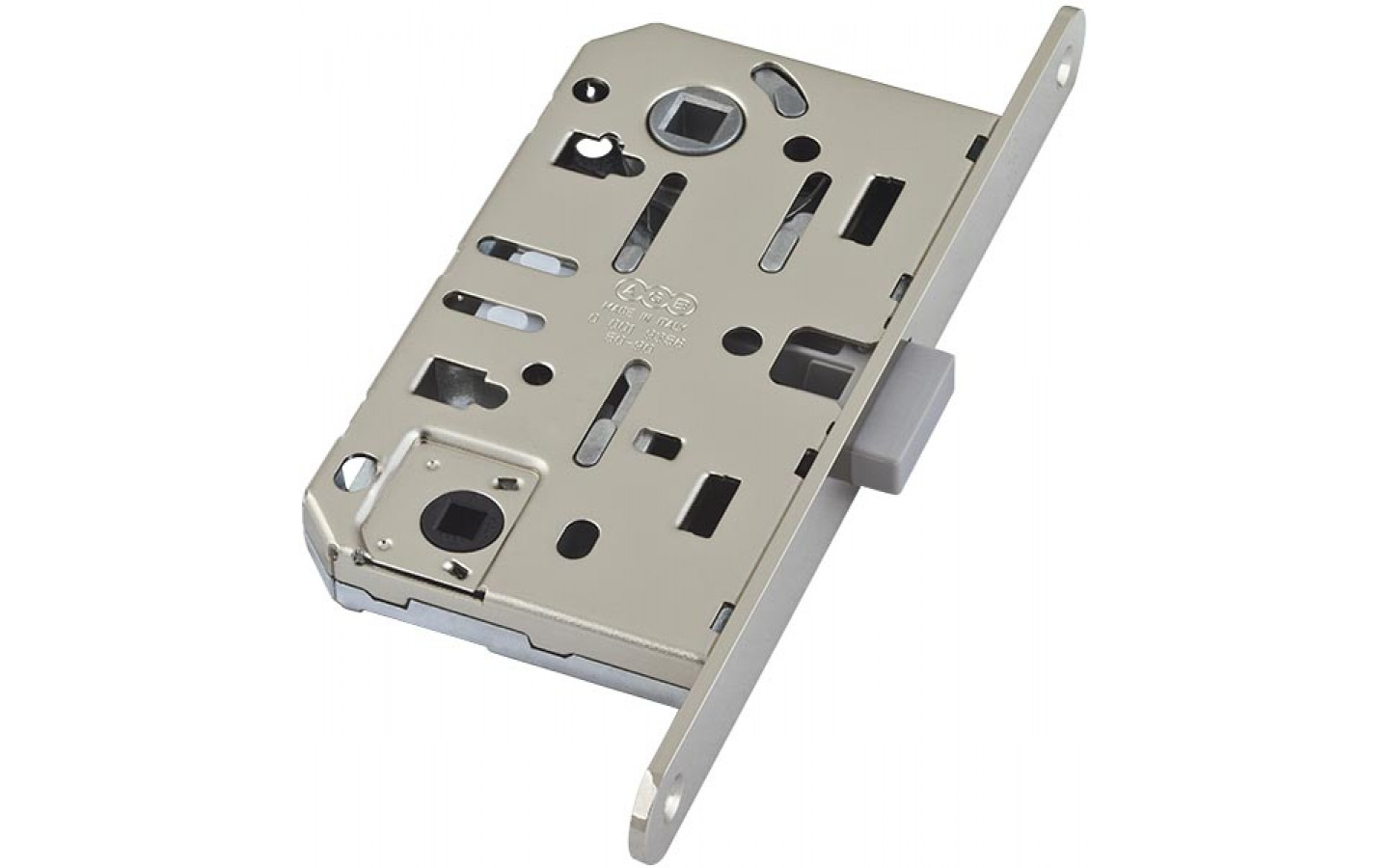 

Замок межкомнатный магнитный AGB Mediana Polaris WC+отв. планка мат. хром B06102.50.34.567, Хром матовый