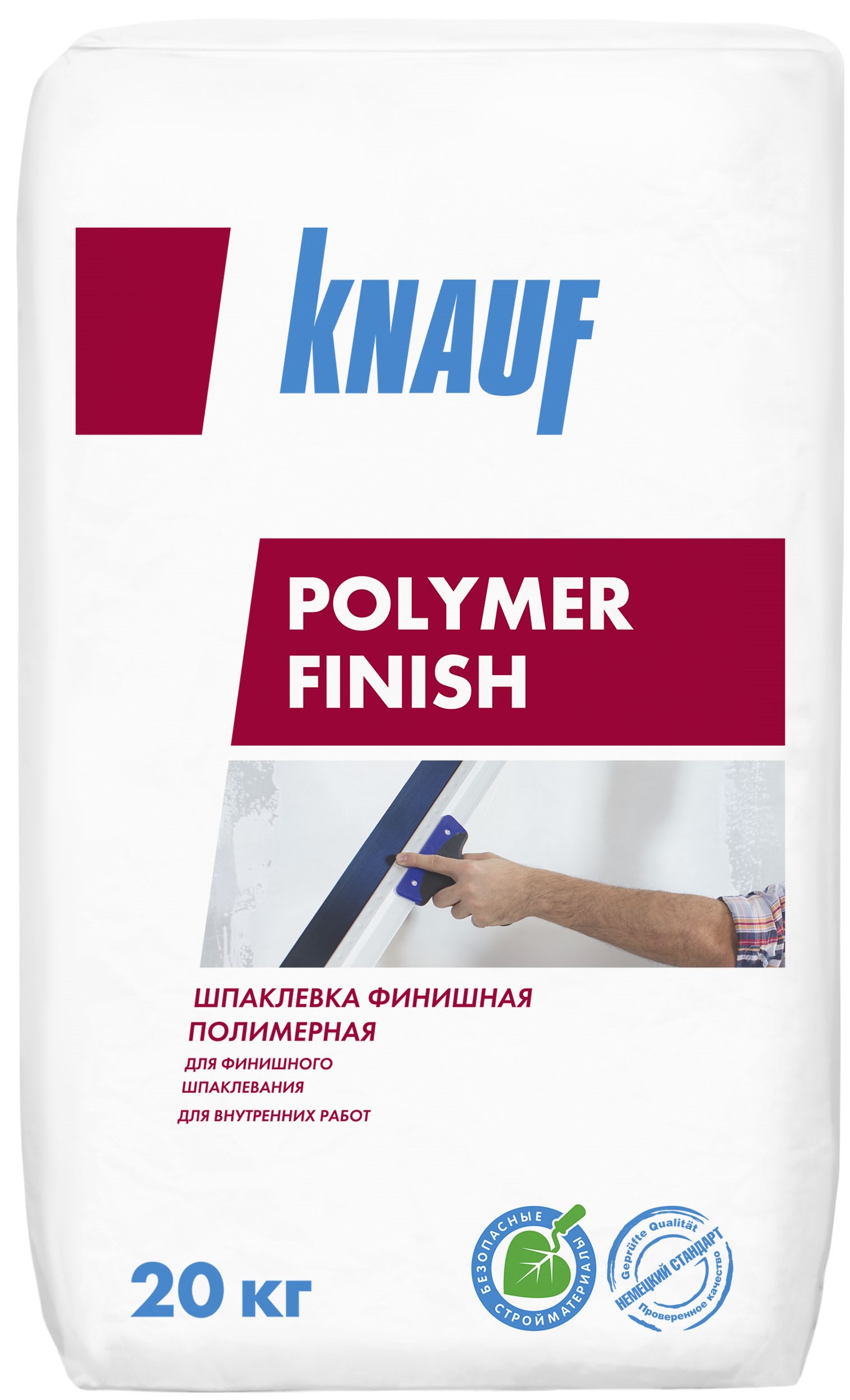 Knauf Полимер Финиш 20 кг, Шпатлевка полимерная финишная (белая)