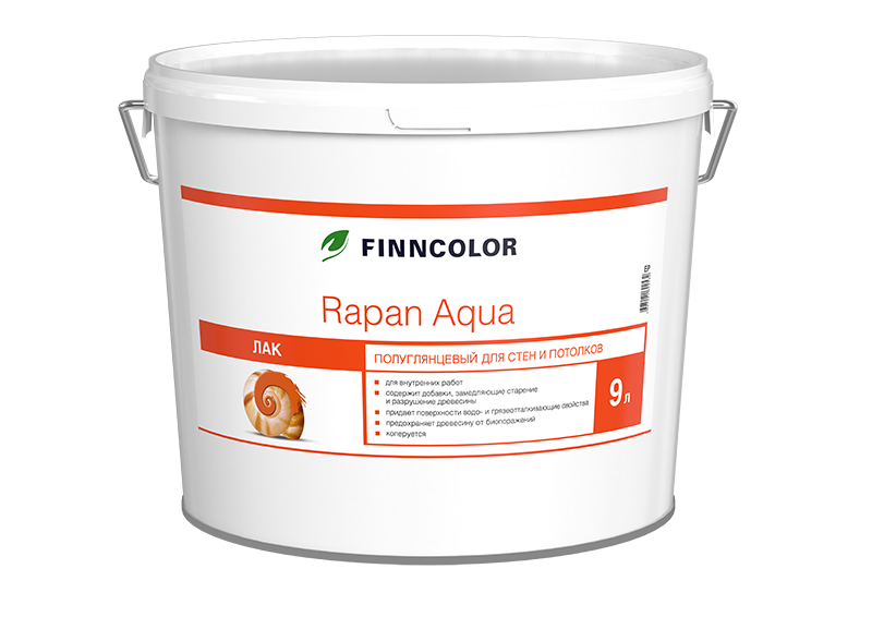 Купить Finncolor Rapan Aqua, 9 л. прозрачный матовый
