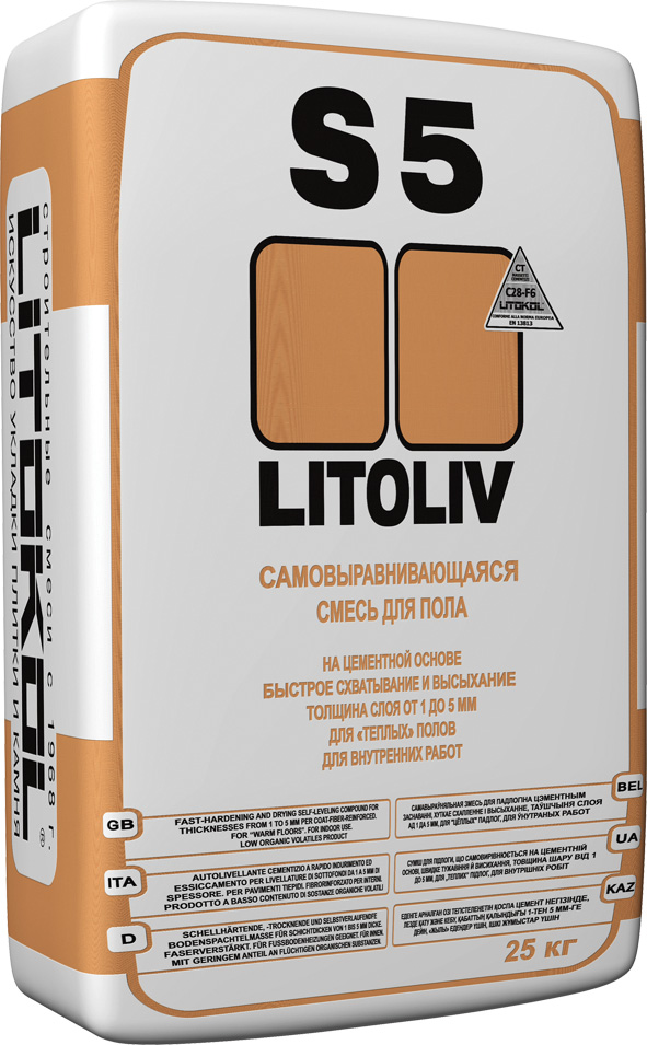 Litokol Litoliv S5, 25 кг, Наливной пол самовыравнивающийся
