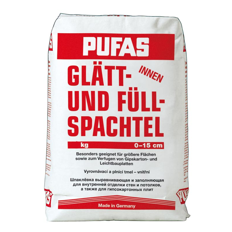 Pufas Glatt Und Full Spachtel 20 кг, Шпатлевка гипсовая (белая)