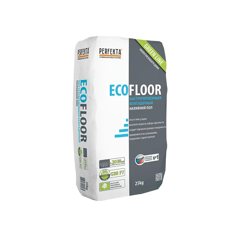 

Perfekta Green Line EcoFloor, 25 кг, Наливной пол безусадочный, Серый