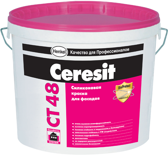 Ceresit CT 48, 15 л, Краска фасадная силиконовая
