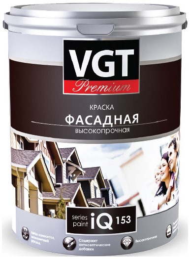 

VGT IQ 153 A, 9 л, Краска фасадная высокопрочная база, Белый