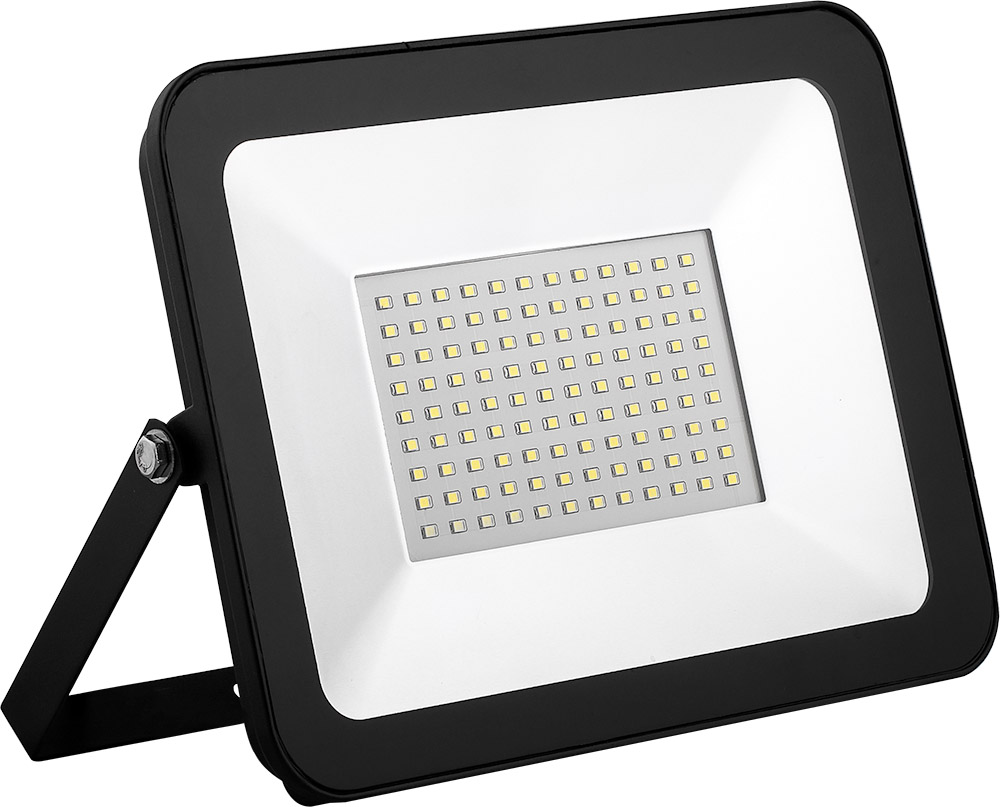 

Светодиодный прожектор SAFFIT SFL90-100 2835SMD 100W 6400K AC220V/50Hz IP65 черный в компактном корпусе 55068