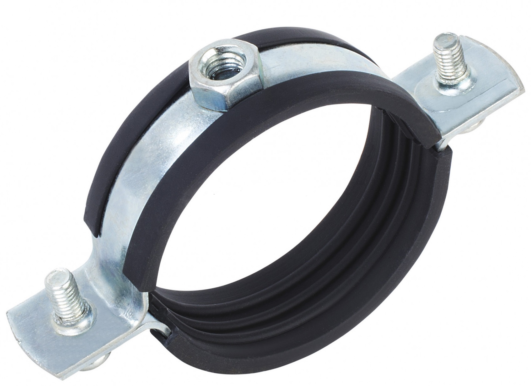 Хомут из оцинкованной стали с гайкой для трубы 1 1/2