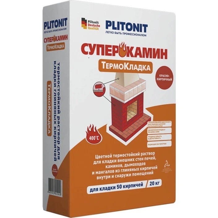 

Смесь кладочная печная Plitonit Суперкамин Термокладка (серая), 20 кг, Серый