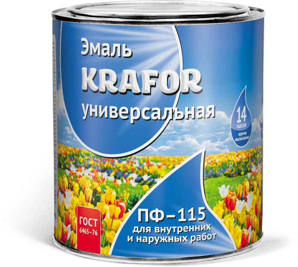 

Krafor ПФ-115 2.7 кг, Эмаль алкидная универсальная (салатная), Зеленый