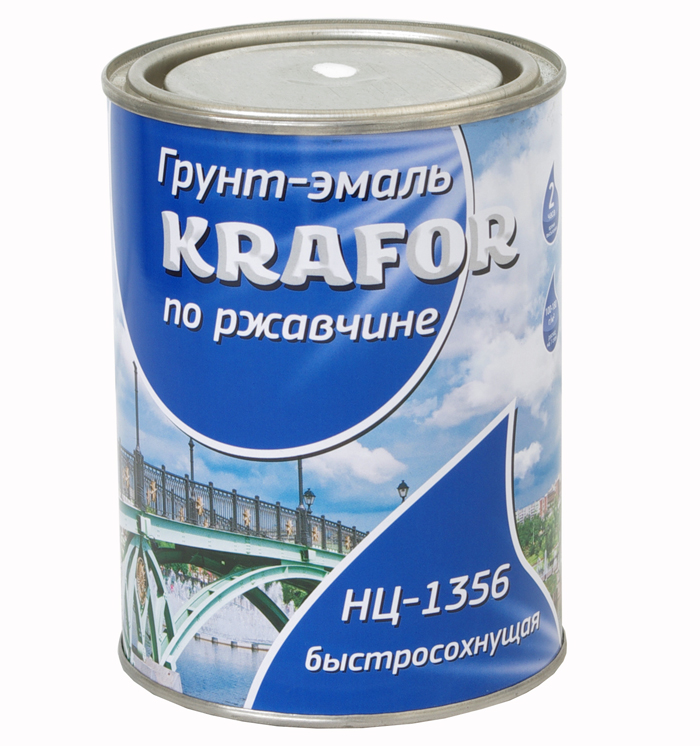 Krafor НЦ-1356 0.7 кг, Эмаль алкидная по ржавчине (красная)