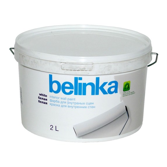 Belinka 2 л, Краска интерьерная винилацетатная для стен и потолков (белая)