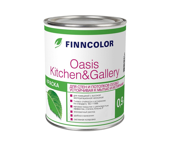 Finncolor Oasis Kitchen&Gallery 0,9 л, Краска интерьерная водно-дисперсионная (белая)