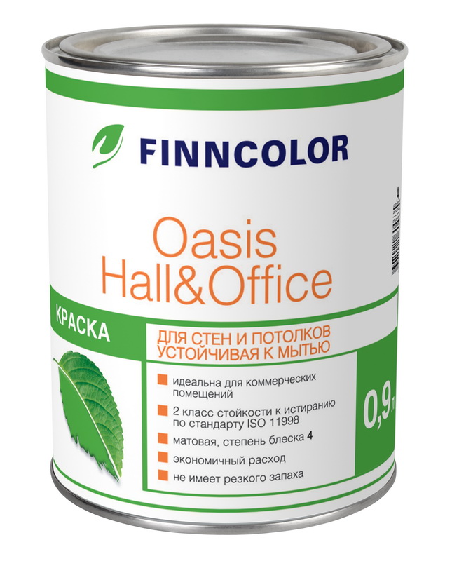 Finncolor Oasis Hall&Office 0,9 л, Краска интерьерная водно-дисперсионная (белая)
