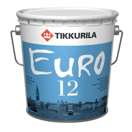 

Tikkurila Euro 12 9 л, Краска интерьерная латексная (белая), Белый