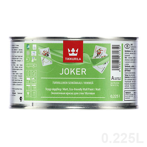 

Tikkurila Jocker A 0,225 л, Краска интерьерная акрилатная (белая, Белый
