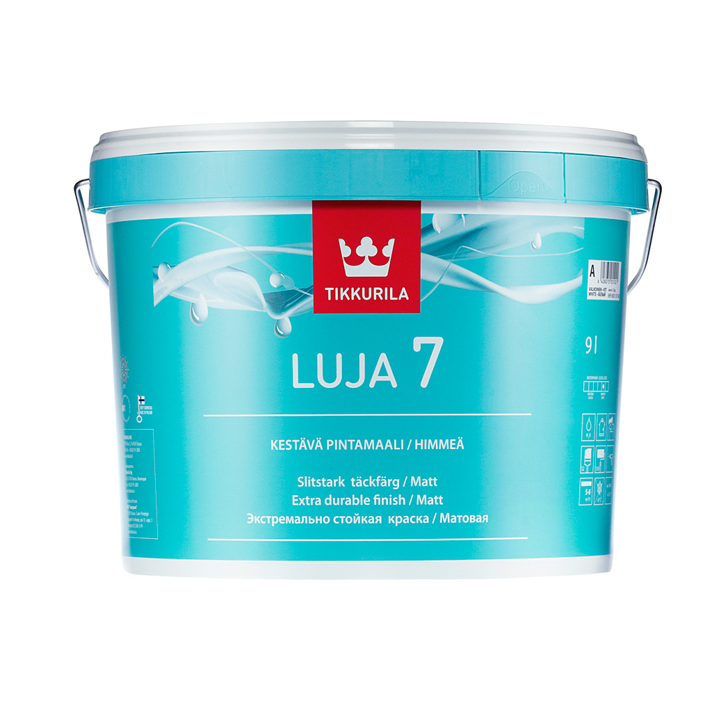 

Tikkurila Луя 7 C 9 л, Краска интерьерная акрилатная для влажных помещений (белая матовая под колеровку, Белый