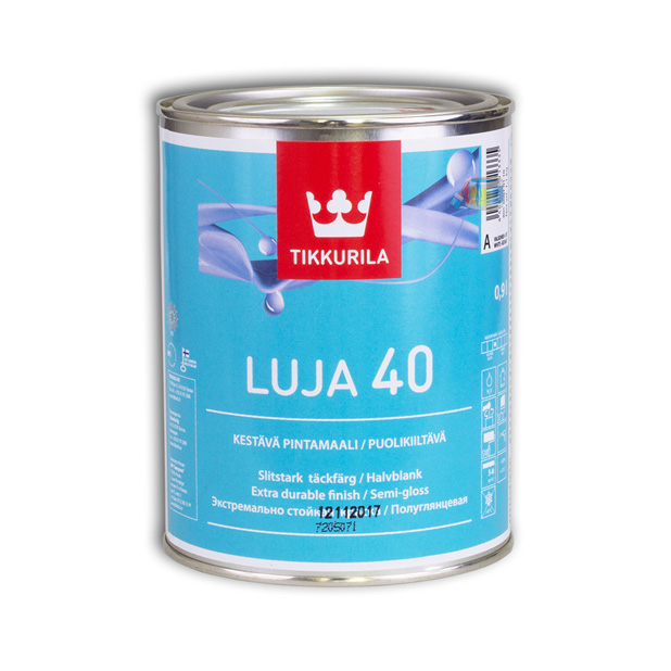 

Tikkurila Луя 40 C 0,9 л, Краска интерьерная акрилатная для влажных помещений (белая полуглянцевая под колеровку, Белый