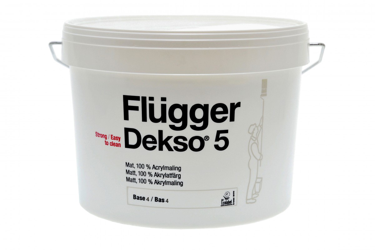 Flugger Dekso 5 0,7 л, Краска интерьерная акриловая (белая)