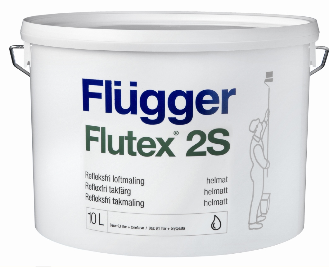 Flugger Flutex 2S 3 л, Краска интерьерная латексная для потолков (белая)