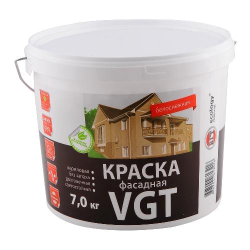 Купить Краска фасадная по кирпичу и бетону акриловая VGT ВД-АК-1180 белоснежная 1.5 кг