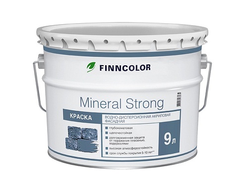 

Finncolor Mineral Strong A, 9 л, Краска фасадная по кирпичу и бетону водно-дисперсионная, Белый
