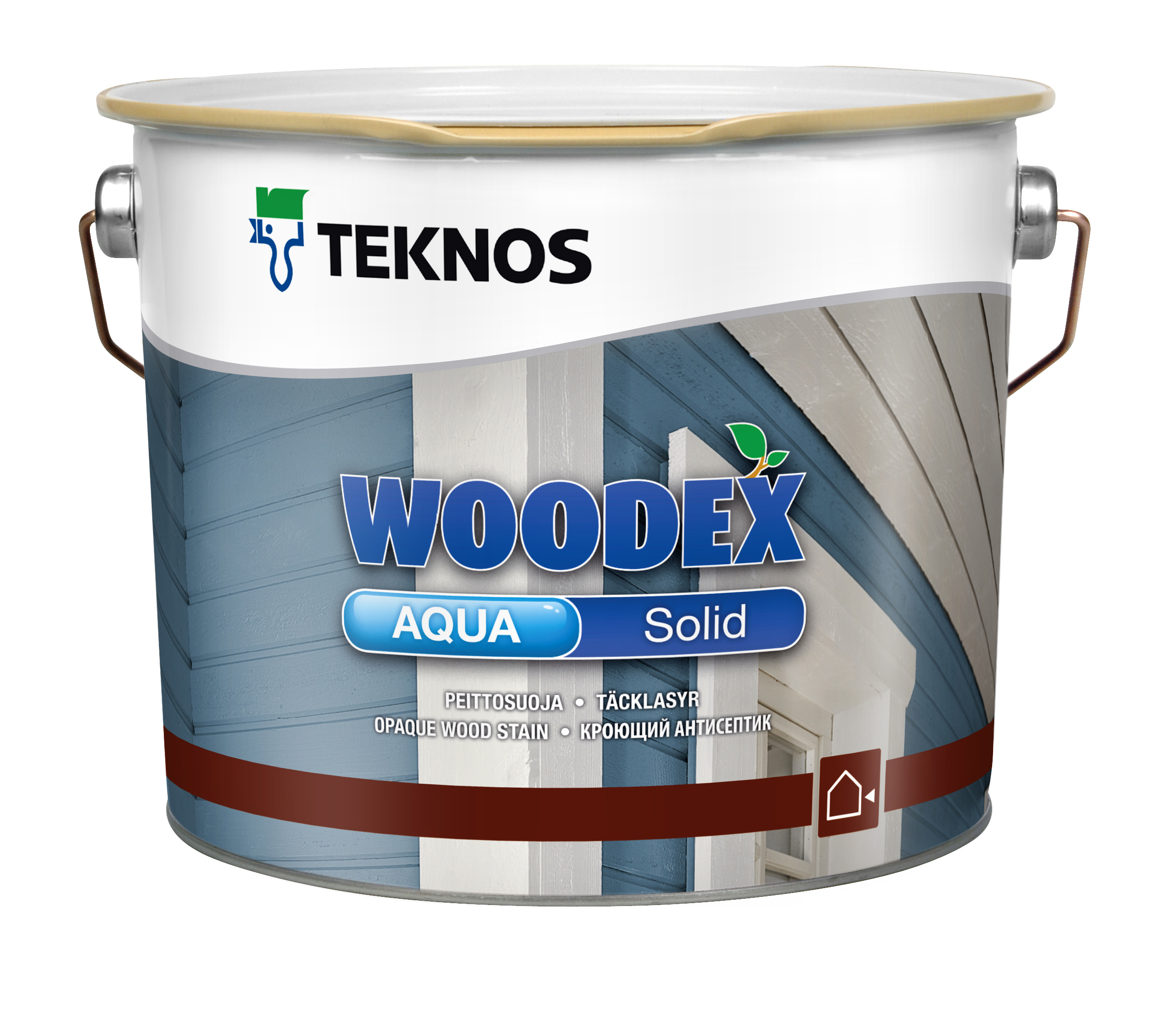 Teknos Woodex Aqua Solid полупрозрачная, 9 л, Краска фасадная по дереву акрилатно-алкидная