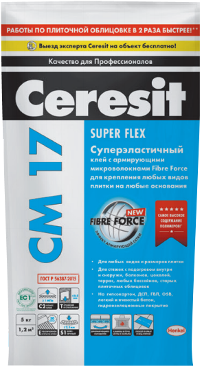 

Ceresit CM 17 Super Flex, 5 кг, Клей для плитки