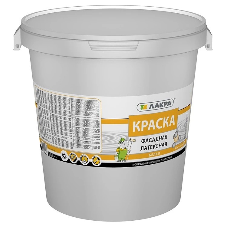 

Лакра, 40 кг, Краска фасадная латексная, Белый