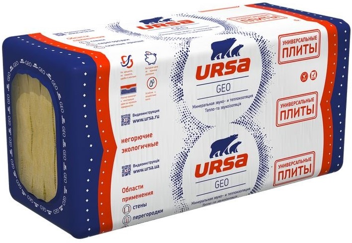 Ursa Geo Универсальные плиты, 1250х600х100 мм, Утеплитель