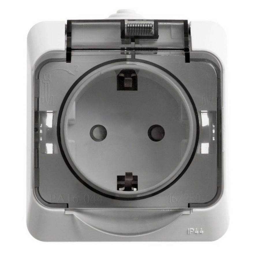 

Розетка Schneider Electric Этюд PA16-044B IP44 одноместная белая