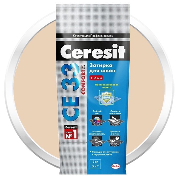 Купить Затирка цементная для узких швов Ceresit СЕ33 Comfort Натура 2 кг