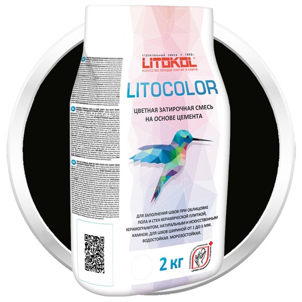 Купить Смесь затирочная цементная для швов Litokol Litocolor L.14 Антрацит 2 кг