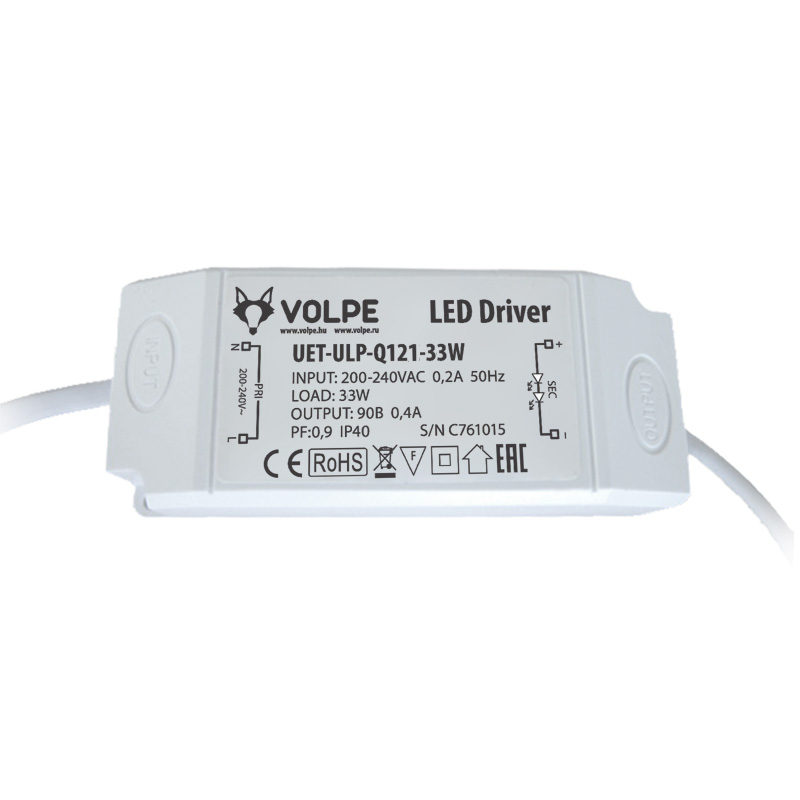 

Блок питания Volpe UET-ULP-Q121-33W для светодиодного светильника ULP-Q121 6060-33W