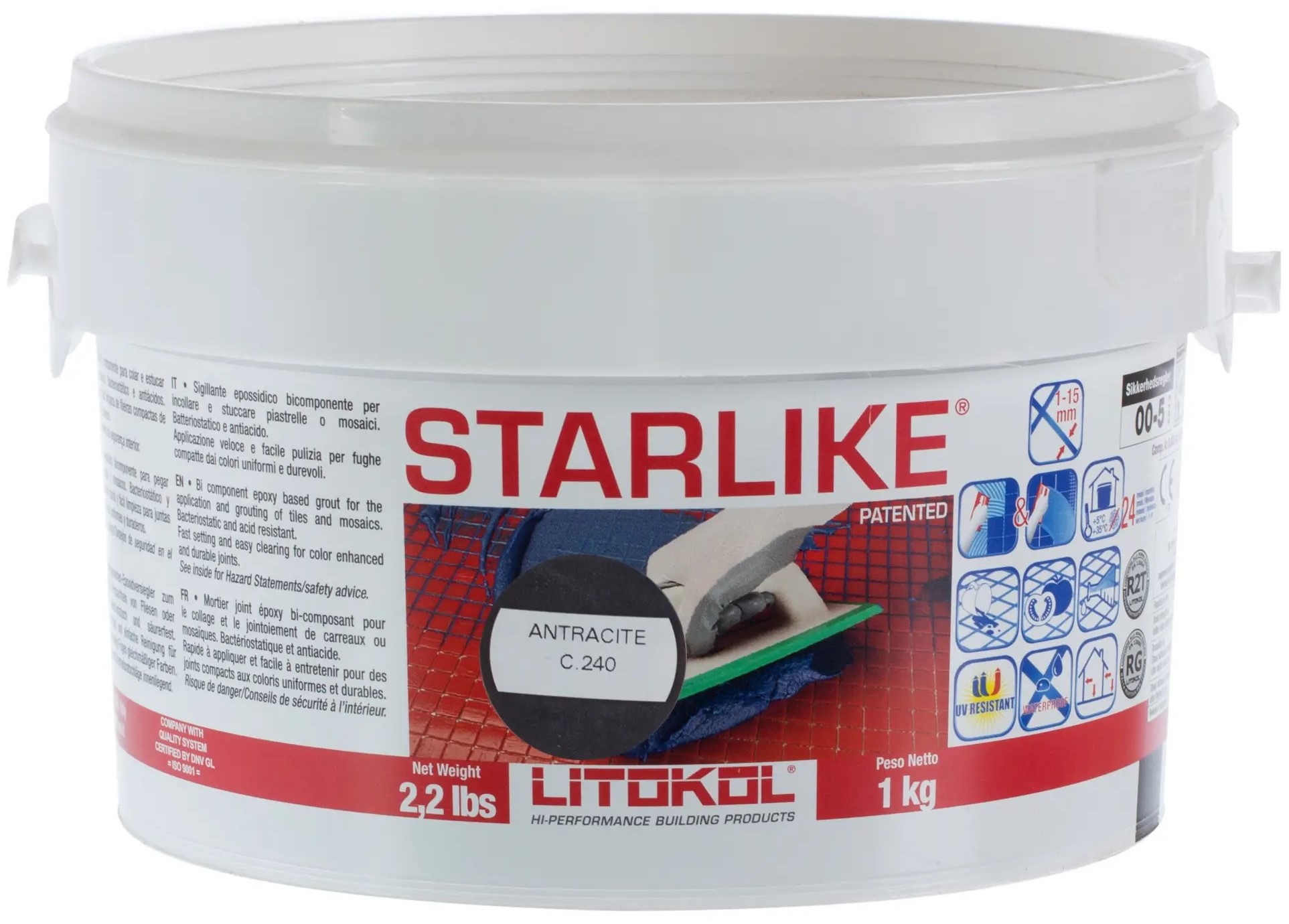 

Litokol Litochrom Starlike C.240, 1 кг, Затирка эпоксидная, Черный