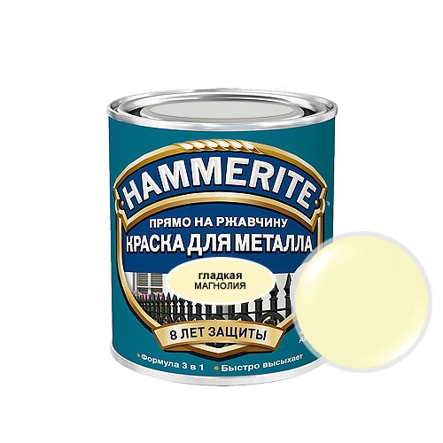 

Hammerite Smooth, 0,75 л, Краска по металлу антикоррозийная алкидная магнолия