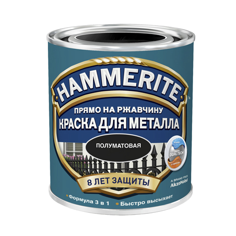 

Hammerite Satin, 5 л, Краска по металлу антикоррозийная алкидная черная, Черный