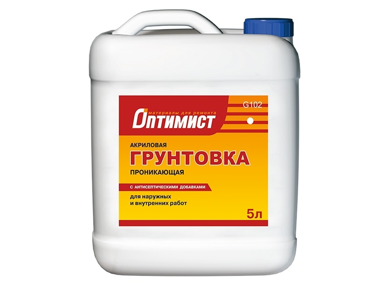 

Оптимист G102, 5 л, Грунтовка проникающая акриловая, Розовый