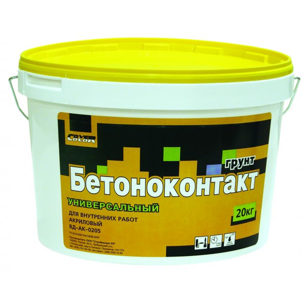 

Cover ВД-АК-0205 Бетоноконтакт, 20 кг, Грунтовка для бетона акриловая