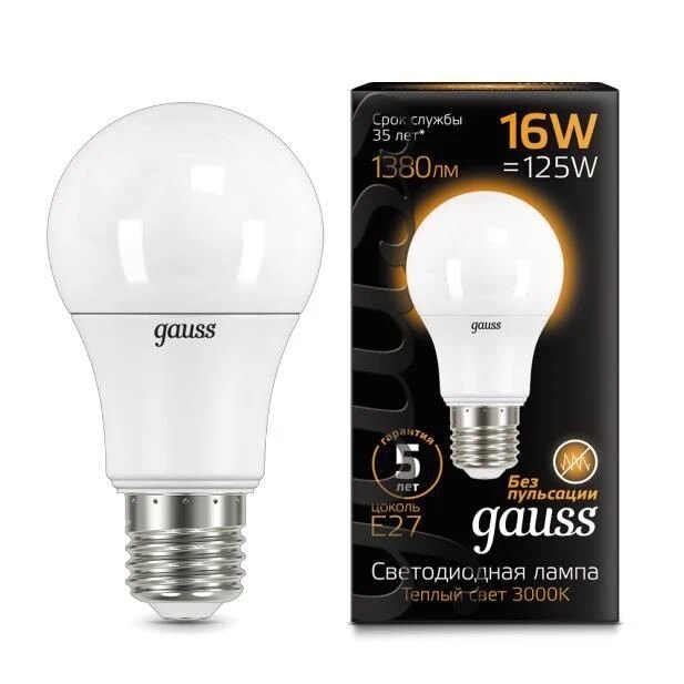 Купить Лампа Gauss LED A60 16W E27 3000K