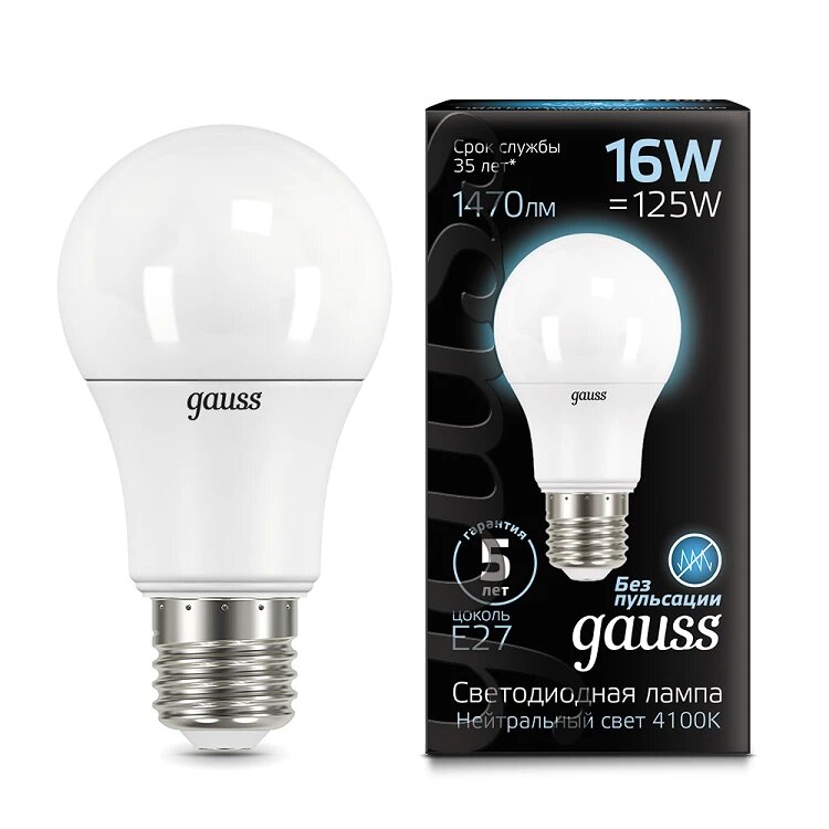Купить Лампа Gauss LED A60 16W E27 4100K