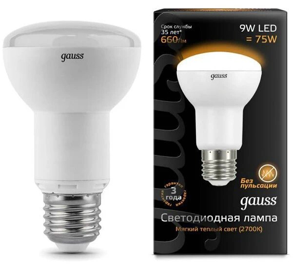 

Gauss LED Reflector R63 E27 9W 2700K, Лампа