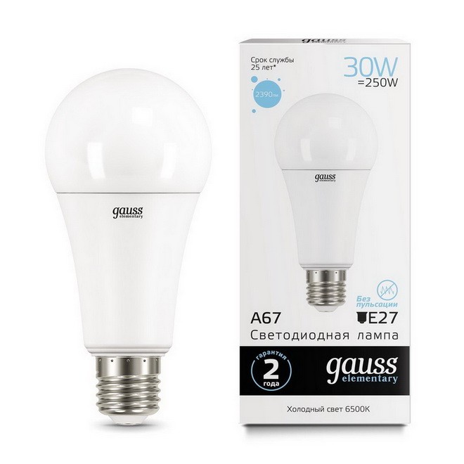 Купить Лампа Gauss LED Elementary A67 30W E27 6500K