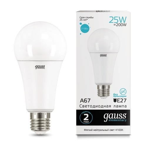 

Gauss LED Elementary A67 30W E27 4100K, Лампа
